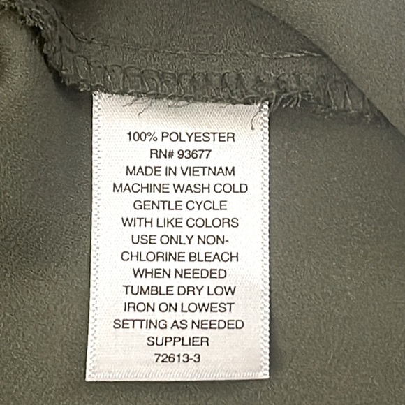 a.n.a. Olive Green Ruffle Hem Blouse - Picture 5 of 6